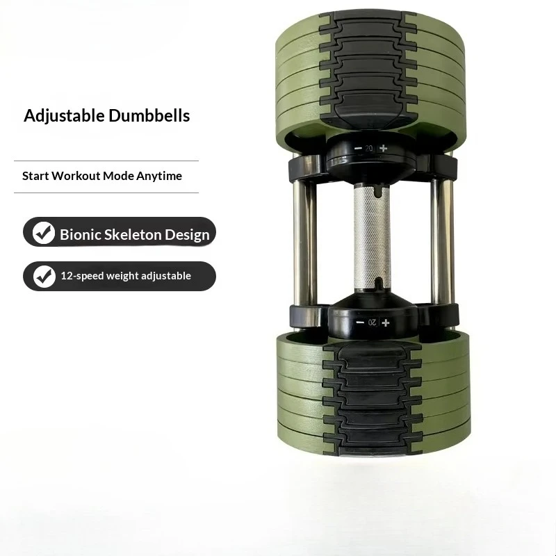 Adjustable Dumbbells 20kg Barbell Detachable Heavy Duty Commercial Plate-Change Electroplated Dumbbell Set