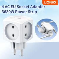 LDNIO Power Strip 4 EU AC Outlet 3680W High Voltage Power Adapter Cube Expandable No Cable EU Plug for Office, Home, Kitchen