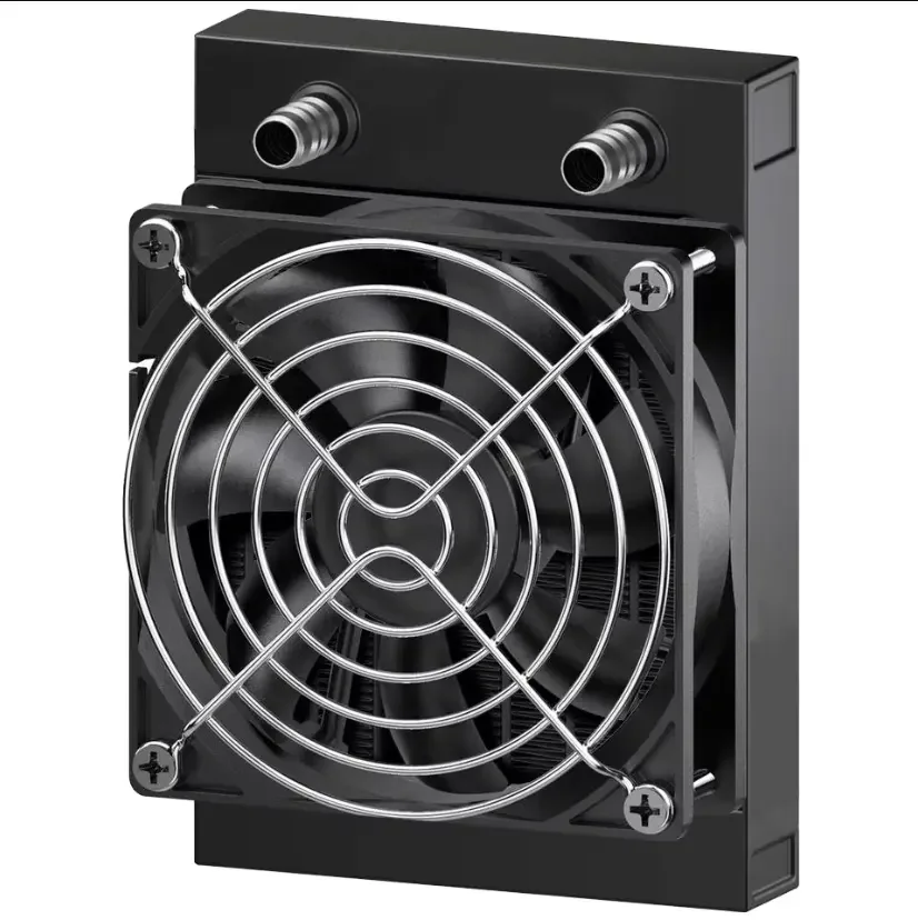 120mm CPU Radiator with 12 Pipes & 240mm Water Cooling 3PIN Power Interface & 3D Black Ball Bearing Fan PC Case Boxed