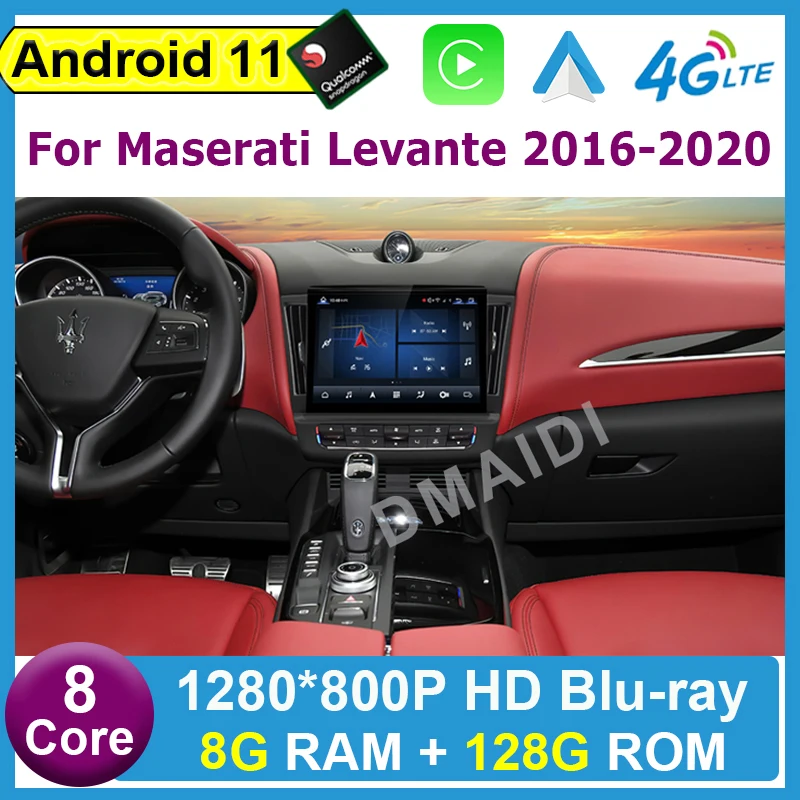 

GPS-навигация Carplay Android Auto для Maserati Levante 2016-2020 10,26 дюймов Qualcomm автомобильный мультимедийный плеер стерео радиоэкран