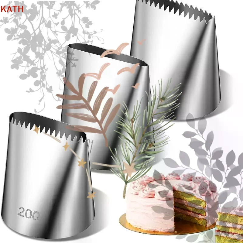 Oversized DIY Cake Making Cream Cupcake Stainless Steel: 1/3Pcs Mouth Flower Icing Piping Nozzles Pastry
