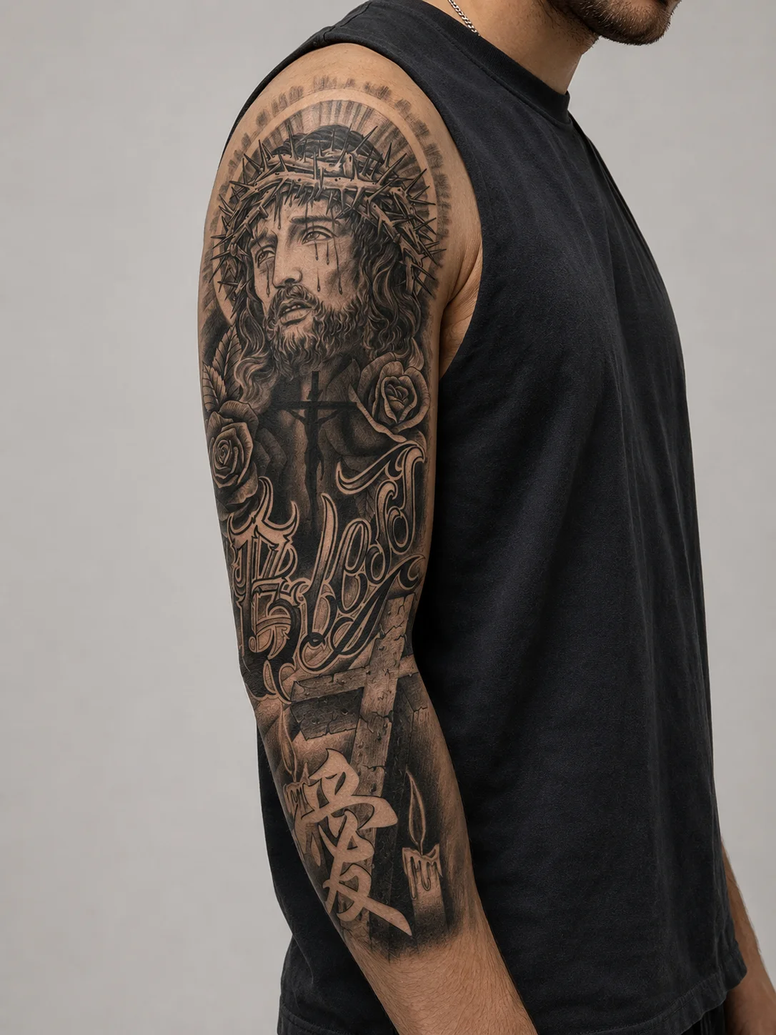 INKARTLINK 'Father & Love' Full-Sleeve Arm Tattoo Sticker – Waterproof, Lasts Approx. 15 Days, Party Essential.