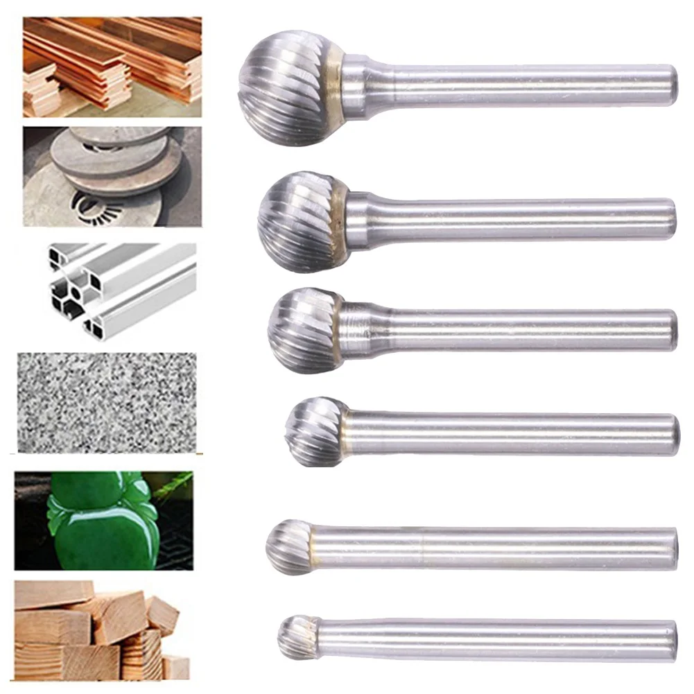 

Carbide Ball Head Rotary Burr Die Grinder Bit for Precision Milling and Carving on Metals Including Bronze Marble and Jade