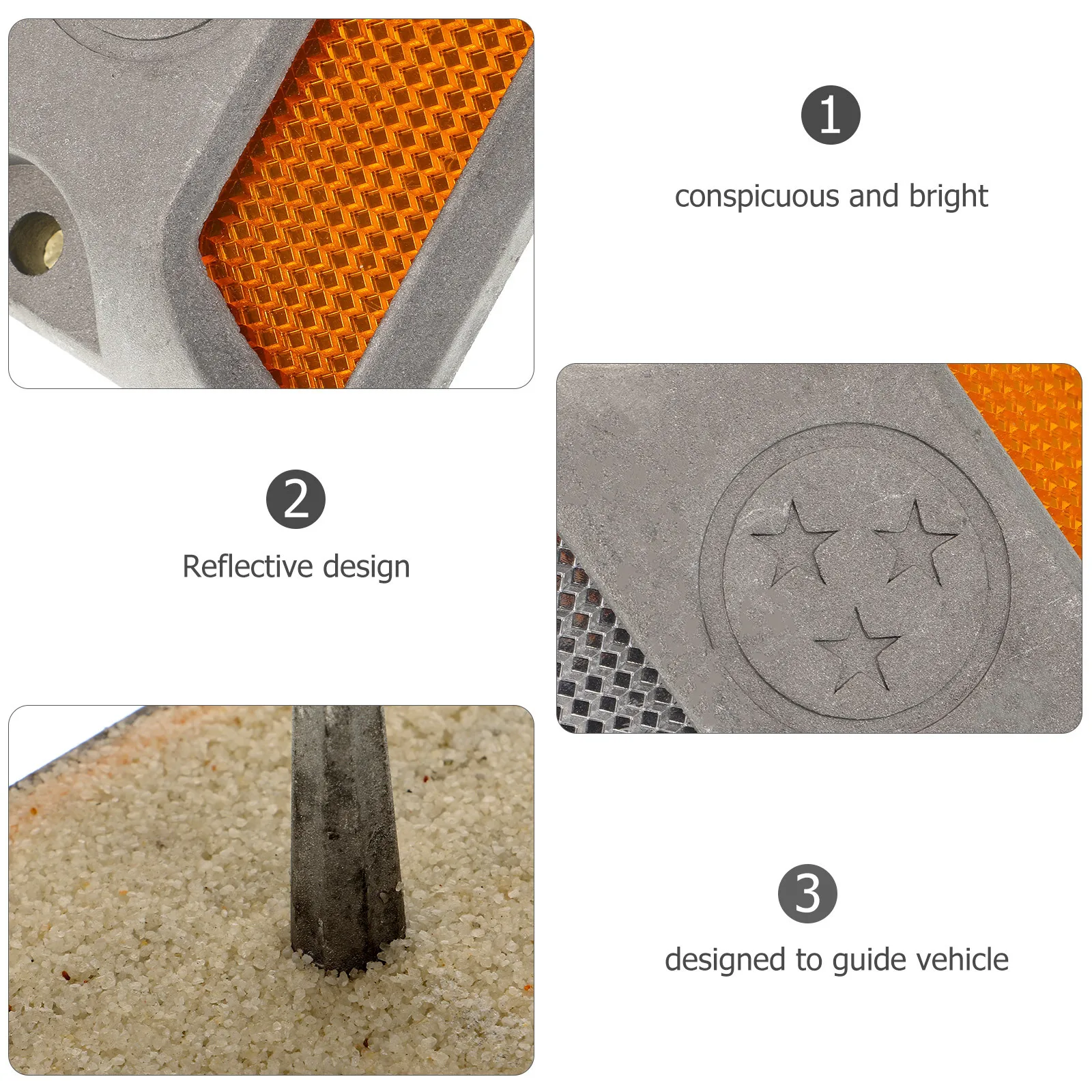 2 قطعة علامات على جانب الطريق من الألومنيوم علامات درب عاكسة بدون أسلاك سهلة التركيب للاستخدام الخارجي علامة الممر #1