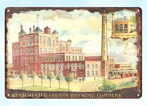 nostalgic metal wall art WESTCHESTER COUNTY BREWING CO metal tin sign