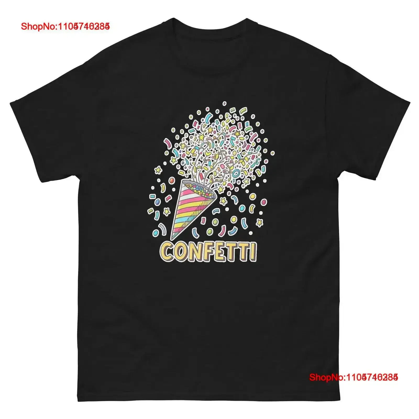 Confetti Party Supplies Items Birthday Event T Shirt vintage Washed Breathable Stretched Casual Slightly homme Versatile Unisex