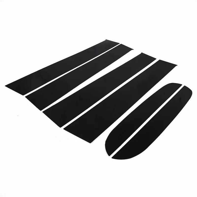 For 2015-2021 Ford Ranger Wildtrak PC Black Car Window Center Pillar Decorative Sticker Car Exterior Protection Accessories 6Pcs