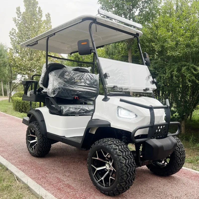 

2023 Latest Unique Design CE Approved Mini 4 Seater Golf Club Cart Max 100KM Lithium Speaker Electric Golf Car