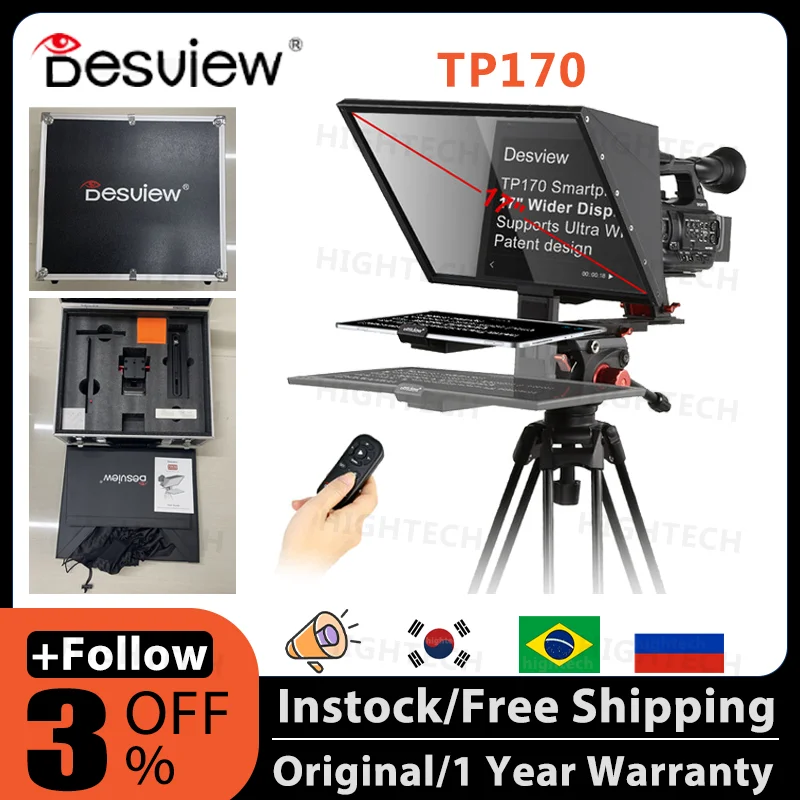 Desview Bestview TP170 Universal Teleprompter for DSLR Camera Smartphone iPad Interview Protable Camera teleprompter