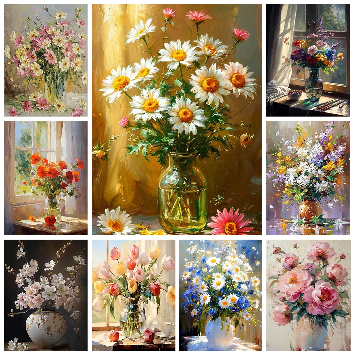 

Картина маслом цветы DIY цифровая живопись украшение дома номер раскраска подарок на день рождения забавная игра