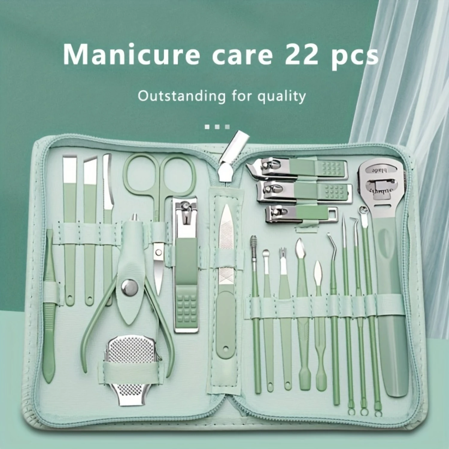 Portable Premium Stainless Steel Nail Grooming Kit - Professional Manicure & Pedicure Set with Precision Clippers, Cuticle Nippe