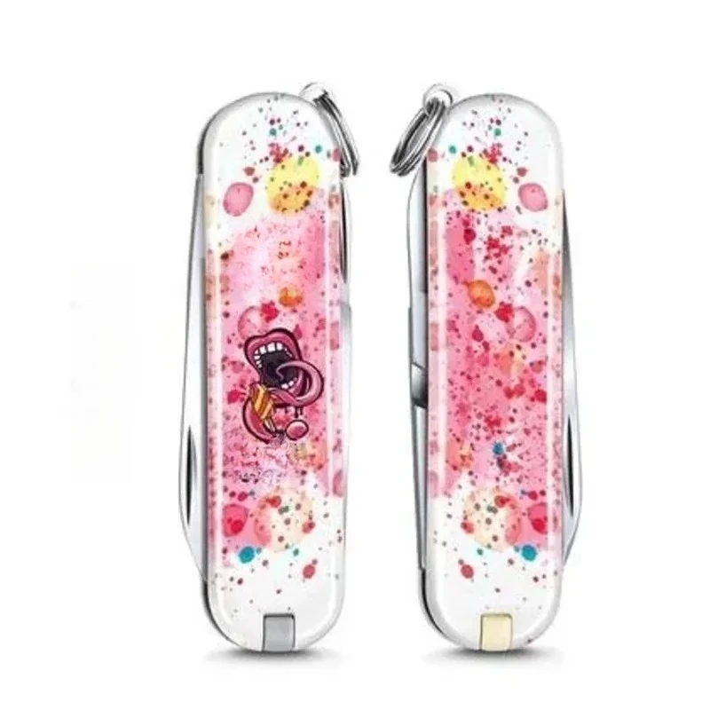Mini Multifunctional Folding Knife 7 Functions Pocket Size Tool with Key Ring for Everyday Carry