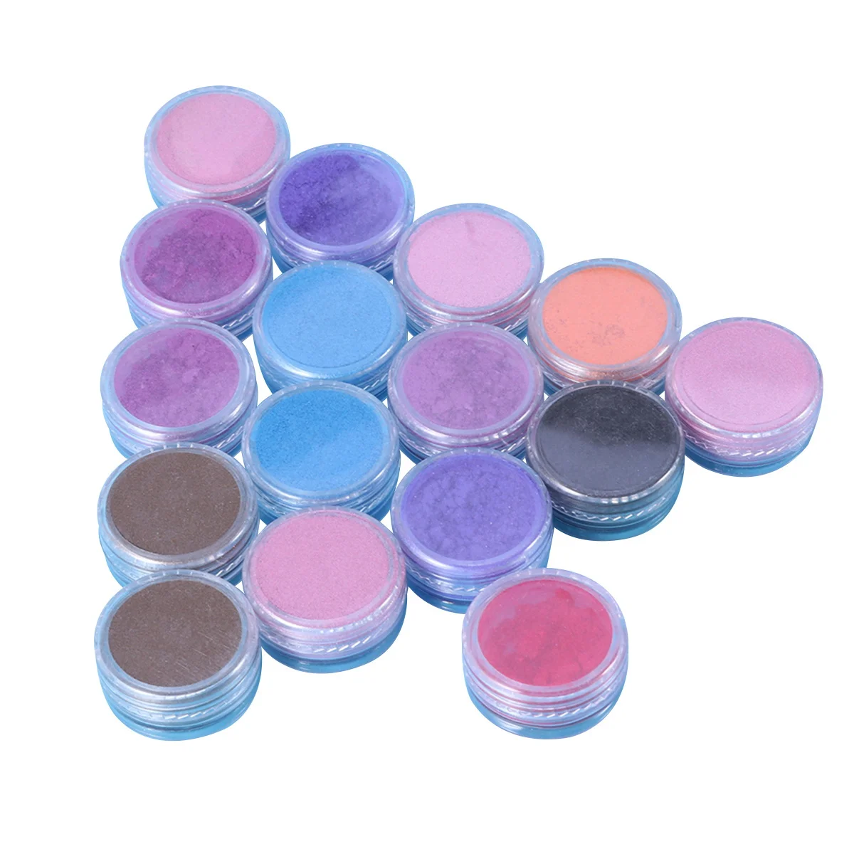 16Pcs Pearl Pigment Glitter Powder DIY Makeup Eyeshadow Lip Gloss Nail Polish Nail Art Face Pigment Eyeshadow Powder