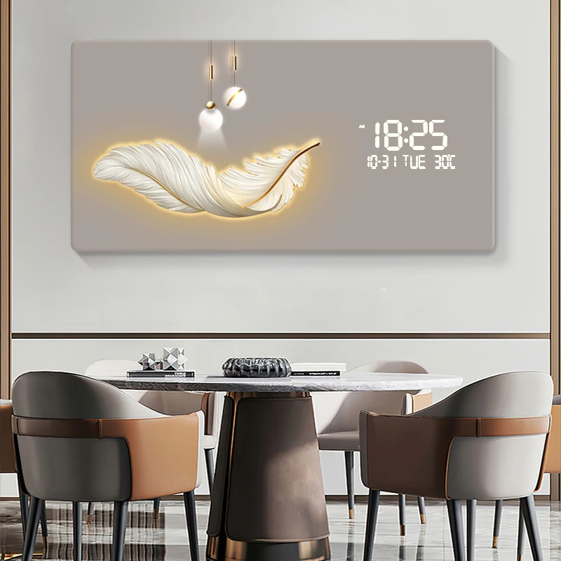 

Large Size Abstract Artwork Digital Disply Wall Clock,Luxurious Quartz Clock for Home Decor,living Room,bed Room Déc