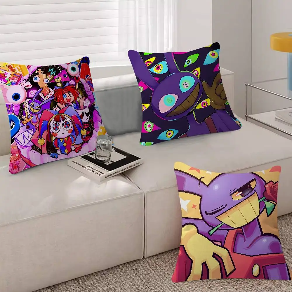 Anime A-Animated D-Digital Circus Pillow Case For Sofa Decor Car Office Room Printing Cushion Cover Decorations And Protector