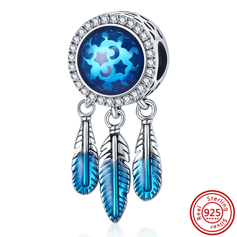 2026 Heißer Verkauf Charms Perle 925 Sterling Silber Blauer Schmetterling Leuchtender Glühwürmchen-Anhänger Passend für Armreif Armband Halskette DIY Schmuck