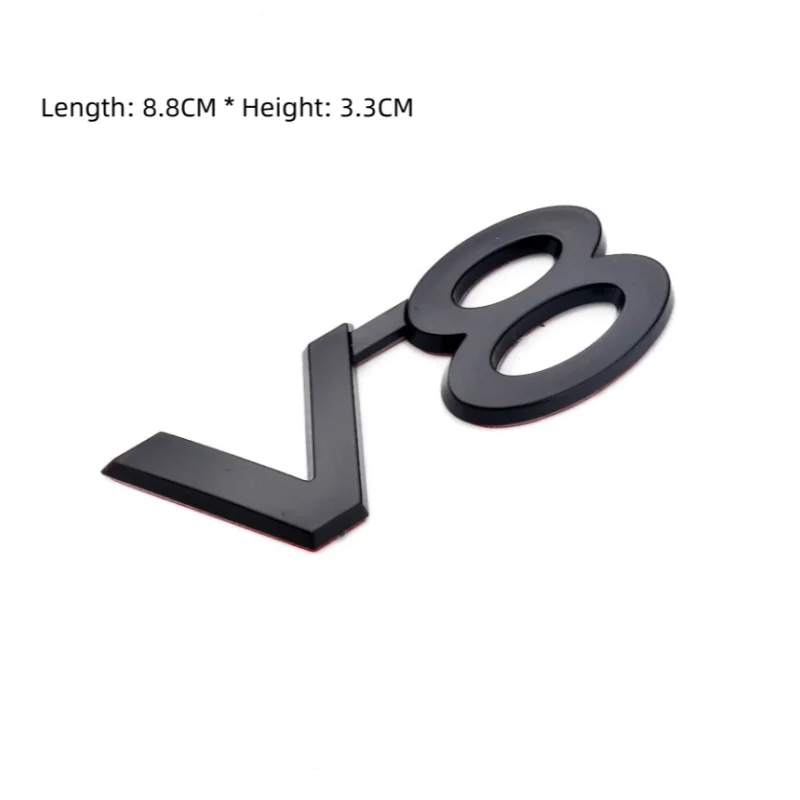 V8  V6 logo VX Tailgate Letter Sticker Black Letter Label Black ABS Material For Toyota Land Cruiser Prado view 2