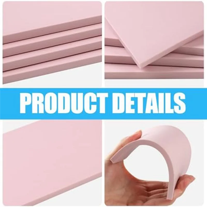 A41Z-4-Piece 15 X 10Cm Pink Rubber Engraved Linoleum Block Stamp Making Kit For Print Production