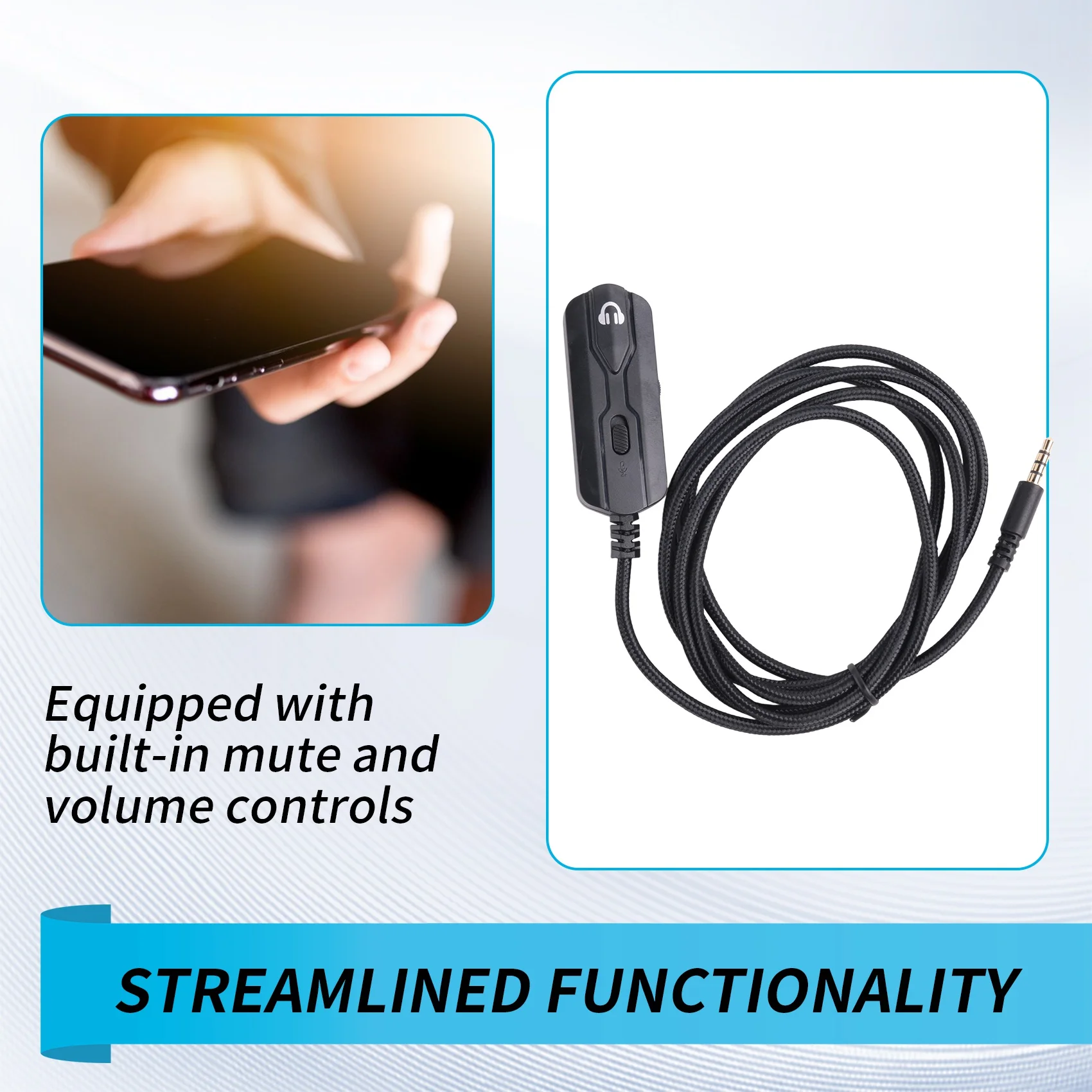 AA60 3.5MM Audio Extension Cable with Volume Control for Bose 700 QC45 QC35 QC25 OE2 Soundlink Headphone, Male to Female Nylon