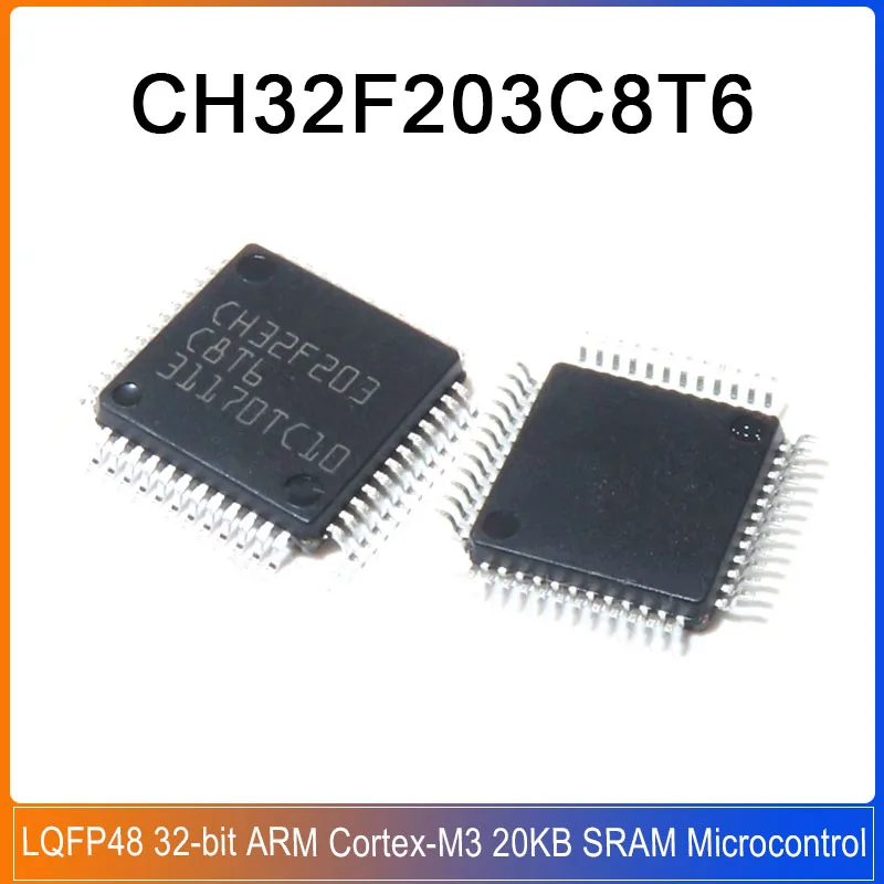 

5PCS CH32F203C8T6 LQFP48 CH32F203 CH32 203C8T6 C8T6 32-bit ARM Cortex-M3 Industrial enhanced general purpose microcontroller