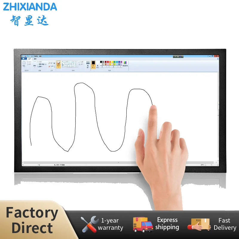 Zhixianda 1920x1080 21.5 Inch LCD Display Resistive/Capacitive Touch Screen Open Frame Monitor With VGA HDMI BNC AV USB Port