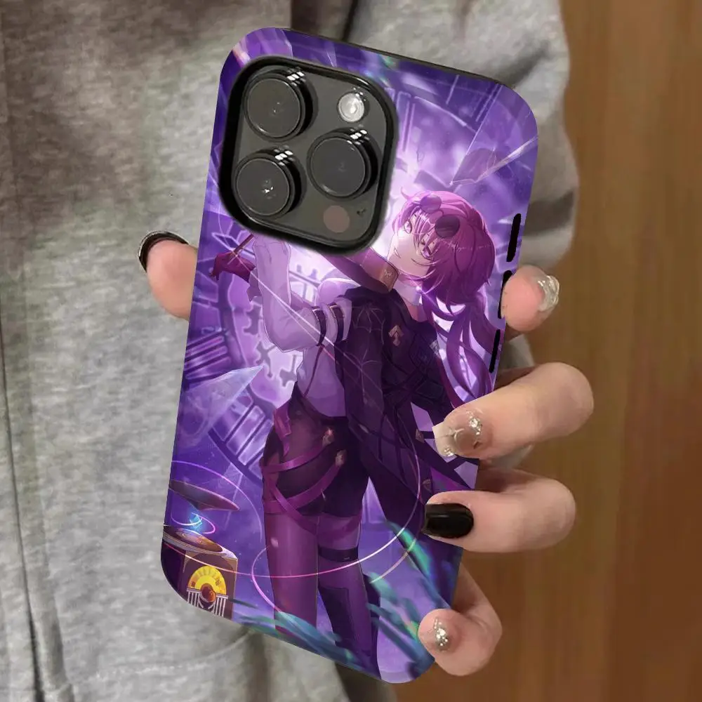 

honkai star rail kafka Phone Case Double-layered 2-in-1 Film Case For IPhone 16 15 Promax 14 13 Pro 12 11 plus Samsung S Covers