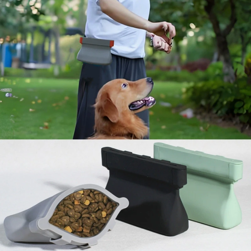 Silicone Dog Training Kit, Portable Outdoor Dog Treat Pouch Backpack, Lightweight & Easy to Carry for Pet Training