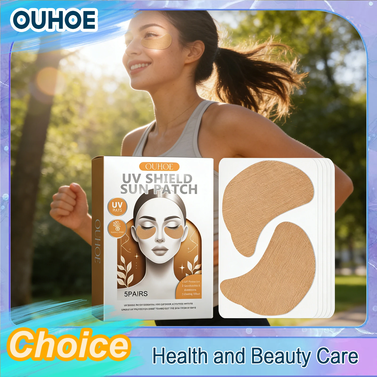 UV保護アイケアパッチ通気性日焼け防止日焼け跡日焼け防止アンチエイジングしわ防止リフレッシュ保湿アイステッカー