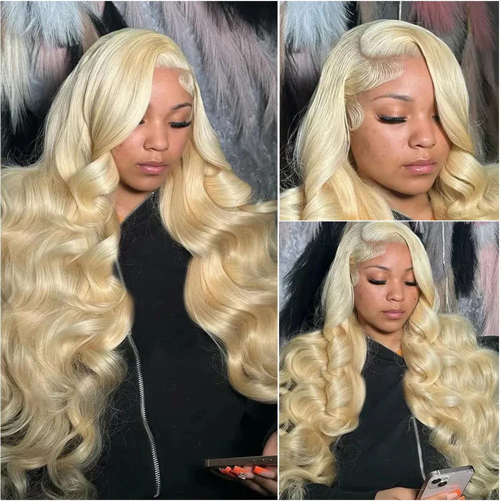 613 شقراء ملونة 13x6 HD الدانتيل الشفاف الباروكة الأمامية 30-36 بوصة الجسم موجة 13x4 الدانتيل الجبهة 200 الكثافة خصلات الشعر المستعار الإنسان