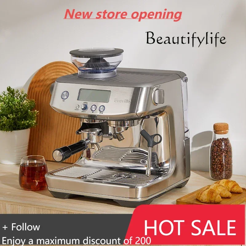 Cafetera italiana semiautomática recién molida, molinillo de granos de café, máquina todo en uno para el hogar