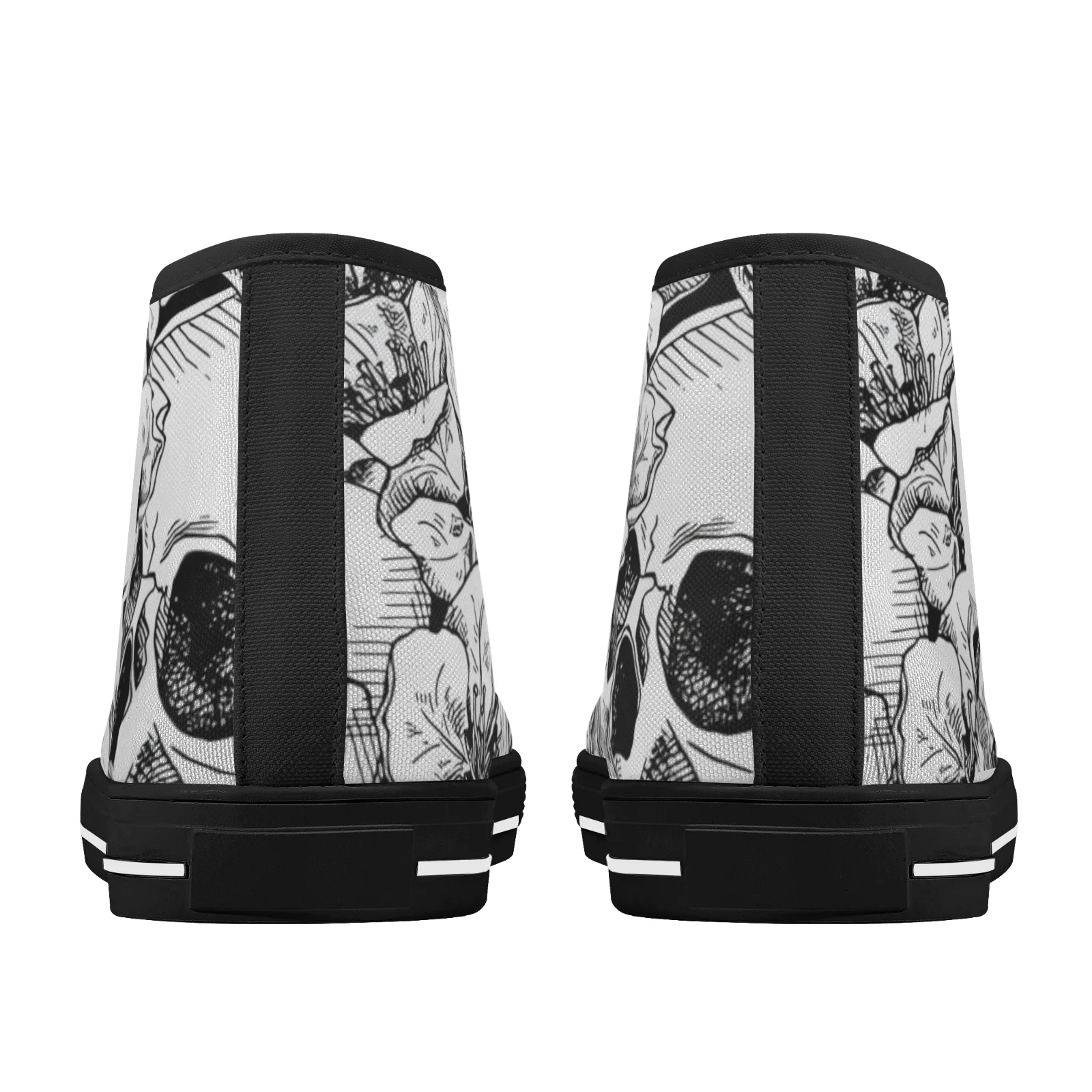 Sapatos personalizados menino menina sapatos de lona esqueleto gótico crânio imprime clássico alta superior sapatos vulcanizados adolescentes meninos sapatos planos
