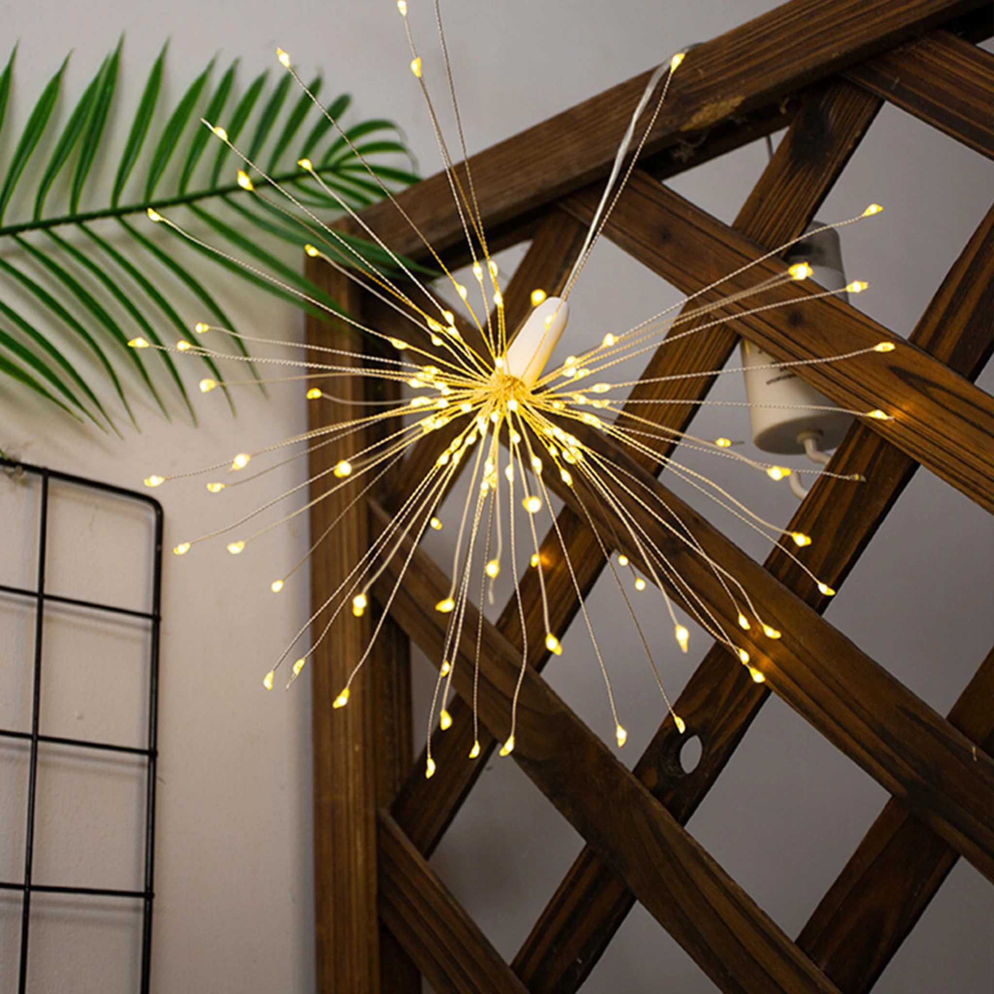6/8/10 Pack String Fairy Lights Hanging Starburst Lamp DIY Firework Christmas Party Globe Ball Copper Wire Hanging