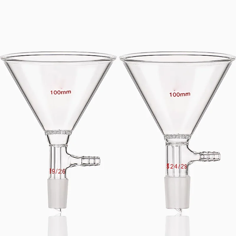 

Glass triangular filter funnel with standard mouth plug porous glass plate liquid solid powder feeding funnel 90/100/120/150mm