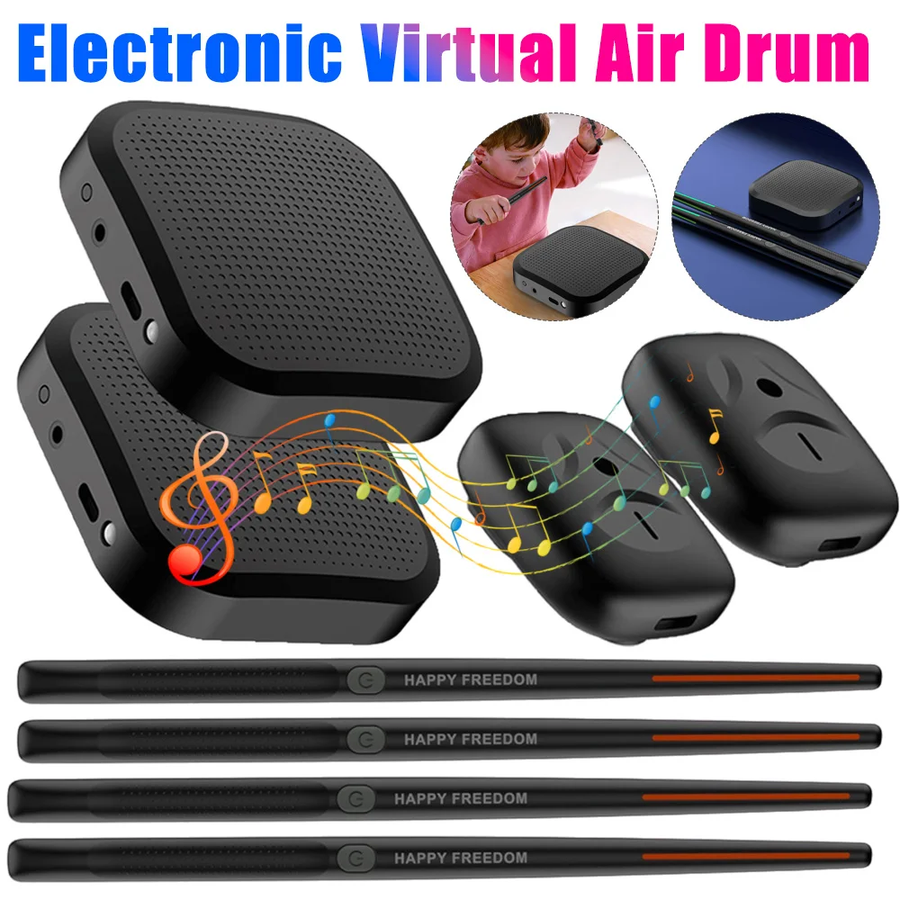 

Air Drum with Drumsticks Electronic Virtual Air Drum Drumsticks Professional Smart Electronic Drum Set for Beginners Kids Adults