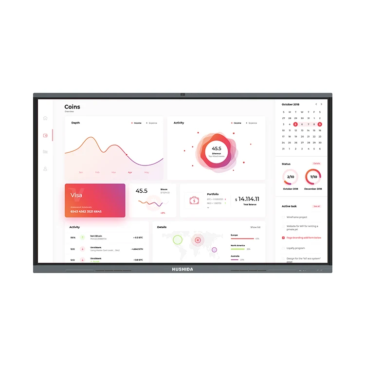 

86-дюймовый интерактивный сенсорный экран, конференц-доска, OPS, плоская панель, ЖК-дисплей, 4K, смарт-доска, система Android Windows для встреч