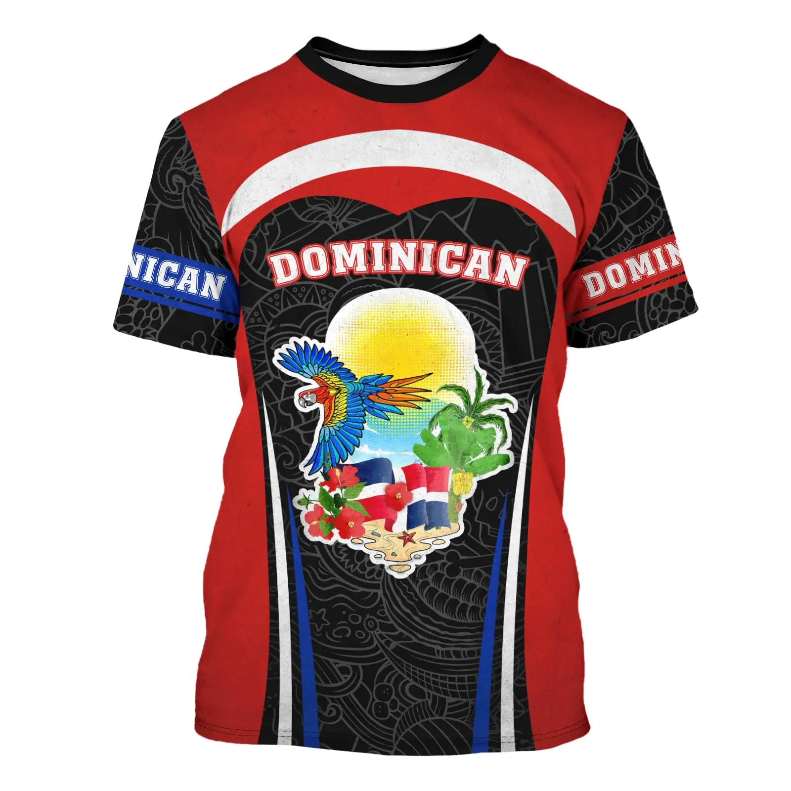 Dominican Flag T-shirt Creative Summer Casual Round Neck Short-sleeved Top T-shirt Dominican Men's And Women's Universal