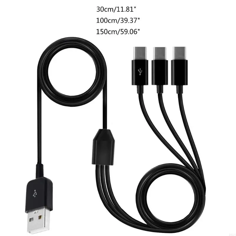 R66A USB C 스플리터 케이블, USB 남성에서 3 Type-C 남성 데이터 동기 충전 케이블, 1 in 1 충전 코드 빠른 충전 모바일