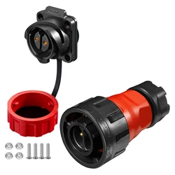 CNLINKO YM24 Waterproof IP68 Industrial Power Connector 2 3 4 10 12 19 24 Pin Male Female Plug Socket M24 Connectors PBT Plastic