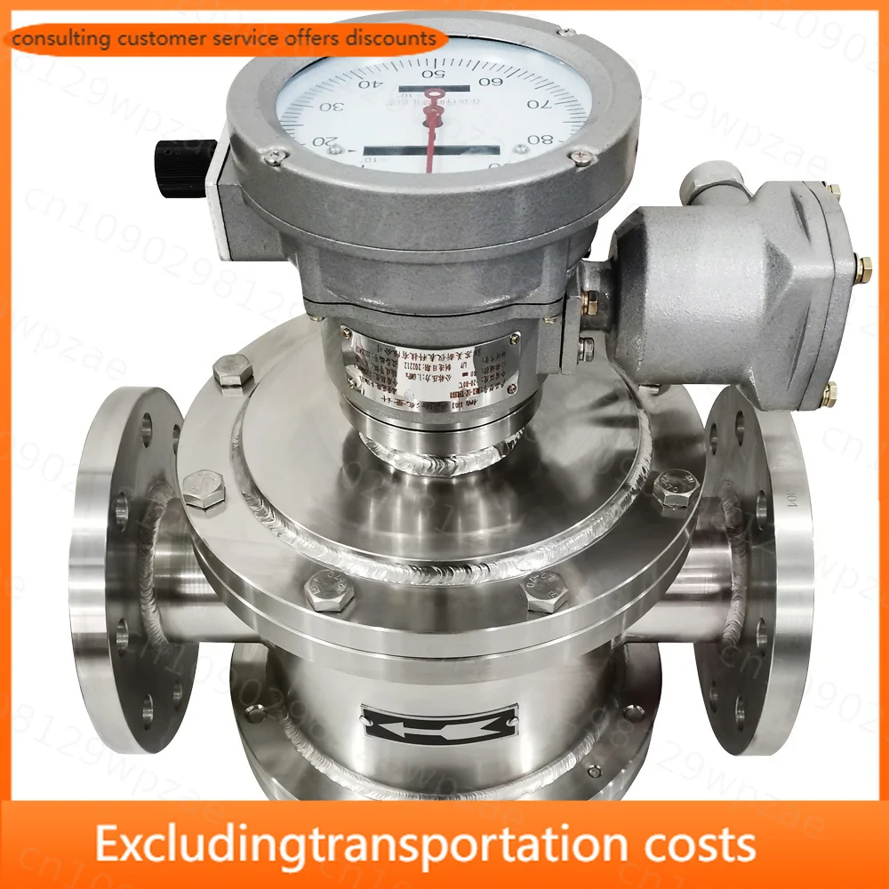 CE EX ISO Stainless Steel Oval Gear Flow Meter LCD Digital Display PD Flowmeter Pulse 4-20mA Explosion-proof Liquid Water Fluid