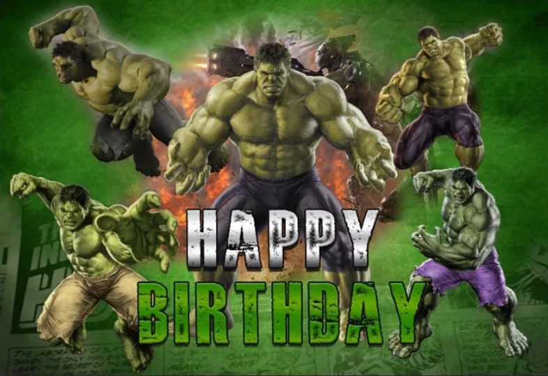 Avenger Hulk Backdrop Boy Superhero Newborn Happy Birthday Party Baby Shower Photograph Background Photo Banner Decoration