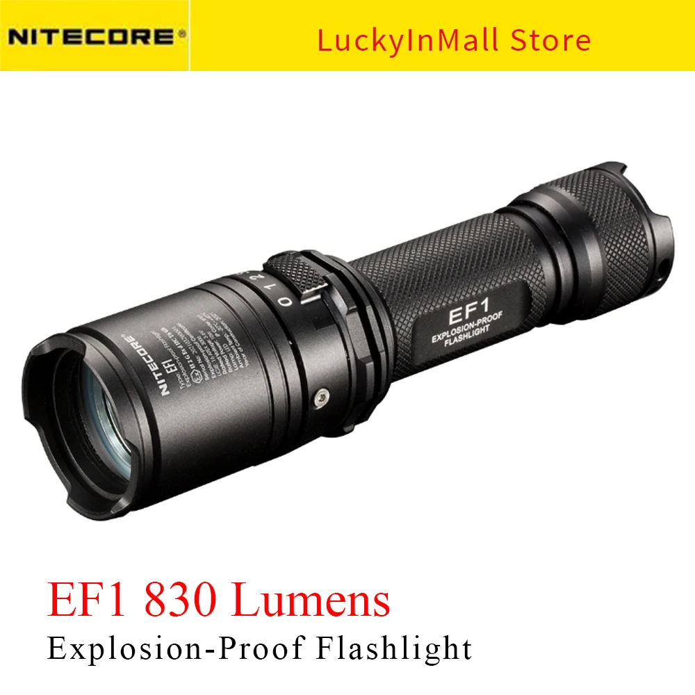 NITECORE EF1 830 Lumens Explosion-proof LED Flashlight ProTorch Ex D II C T5 Gb Hazardous Industries Including Land Torches 270m tire removal machine stainless steel automatic bird head 560m flip bird head free crowbar to grill explosion proof flat tires