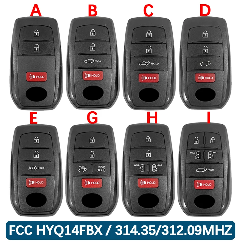 

Умный дистанционный брелок FCC HYQ14FBX 8A чип 315/312 МГц P4 00 00 BA BA для Toyota Bz4x Crown Tundra Rav4 Venza Sienna Sequoia