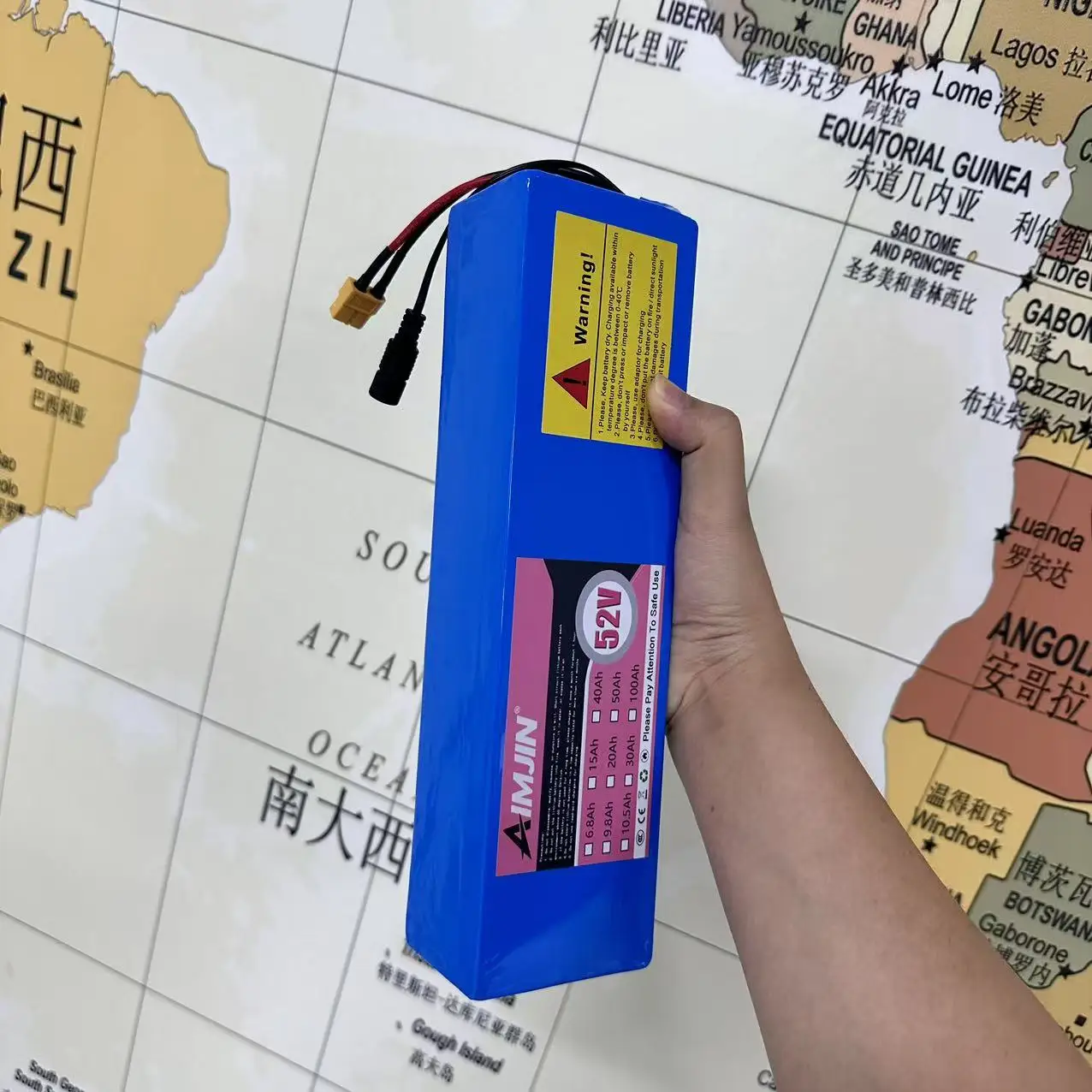 18650 Li-ion , 14S2P 52V 6800mAh Rechargeable Battery Pack Large Capacity for Bicycles, Scooters, Motorcycles with Built-in BMS