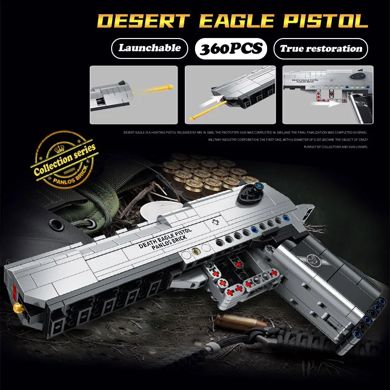 ปืนทหารชุดอิฐ Series G18 M92 Desert Eagle M1911 ปืนพก PPK Building Blocks ชุดของเล่นสําหรับเด็กเด็กของขวัญ