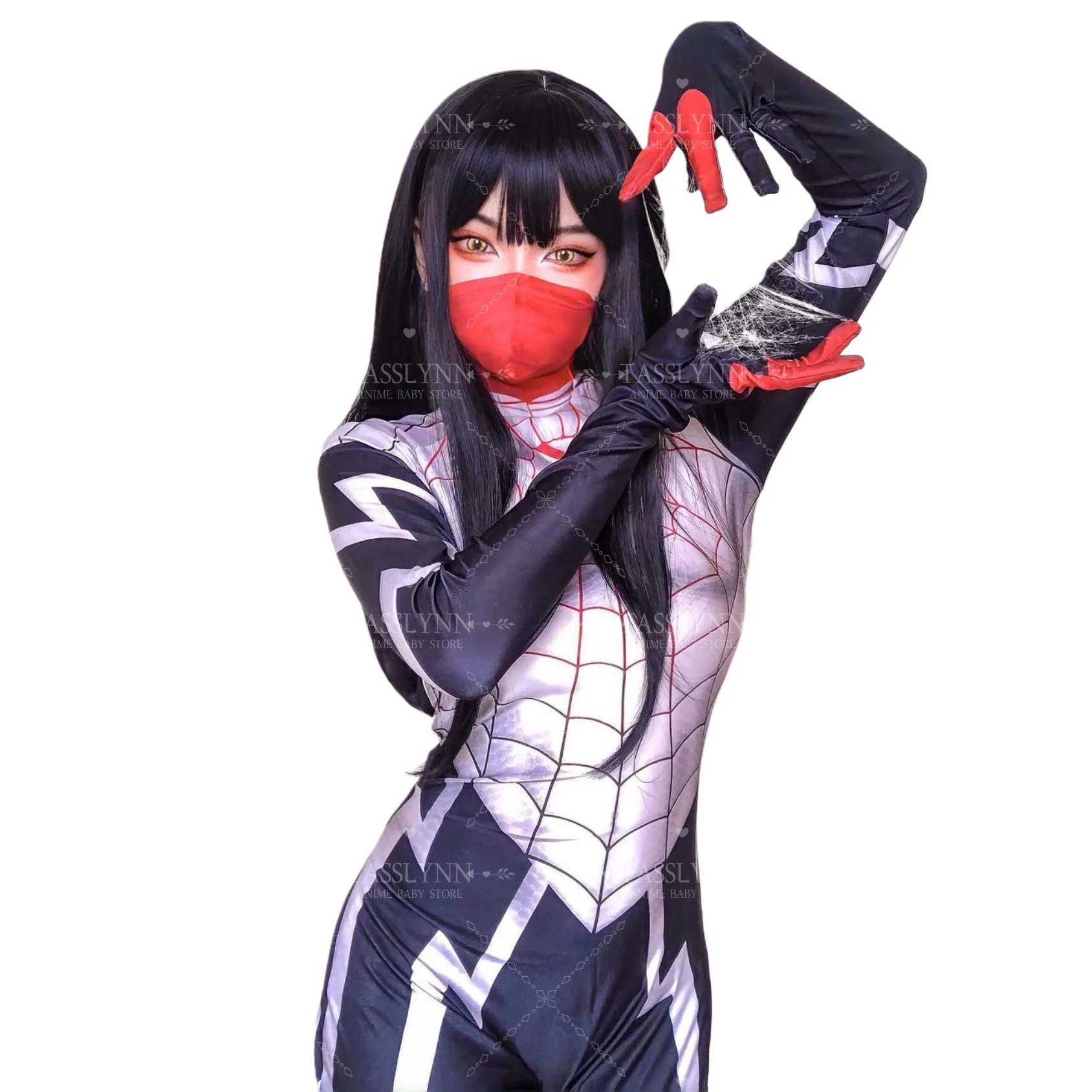 

Marvel Superhero Movie Cindy Moon Costumes Cosplay Silk Cosplay Bodysuit Spider Zentai Suit Halloween Costumes for Women