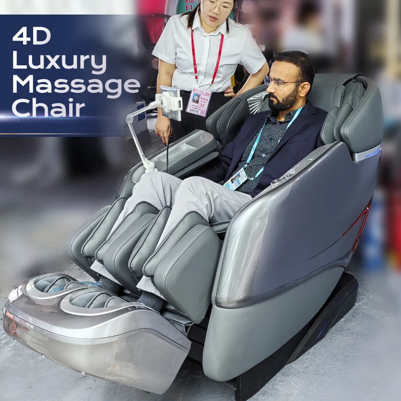 4D Zero Gravity Luxury Smart Sofa Air Pressure Shiatsu Heating 3d Neck Head Foot Full Body Massage Chair From OEM ODM Factory