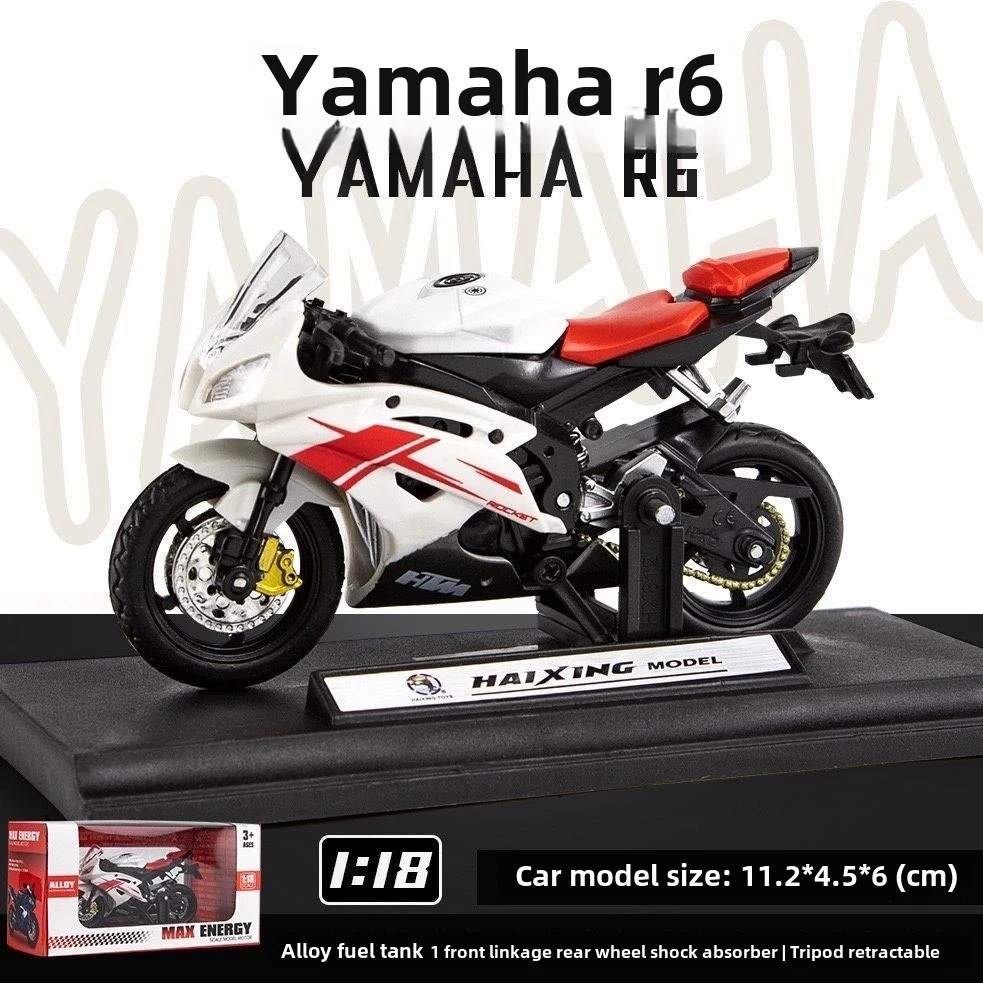 Decoración de locomotora de carreras de simulación de aleación Yamaha R6 para motocicleta, regalo del día de los niños