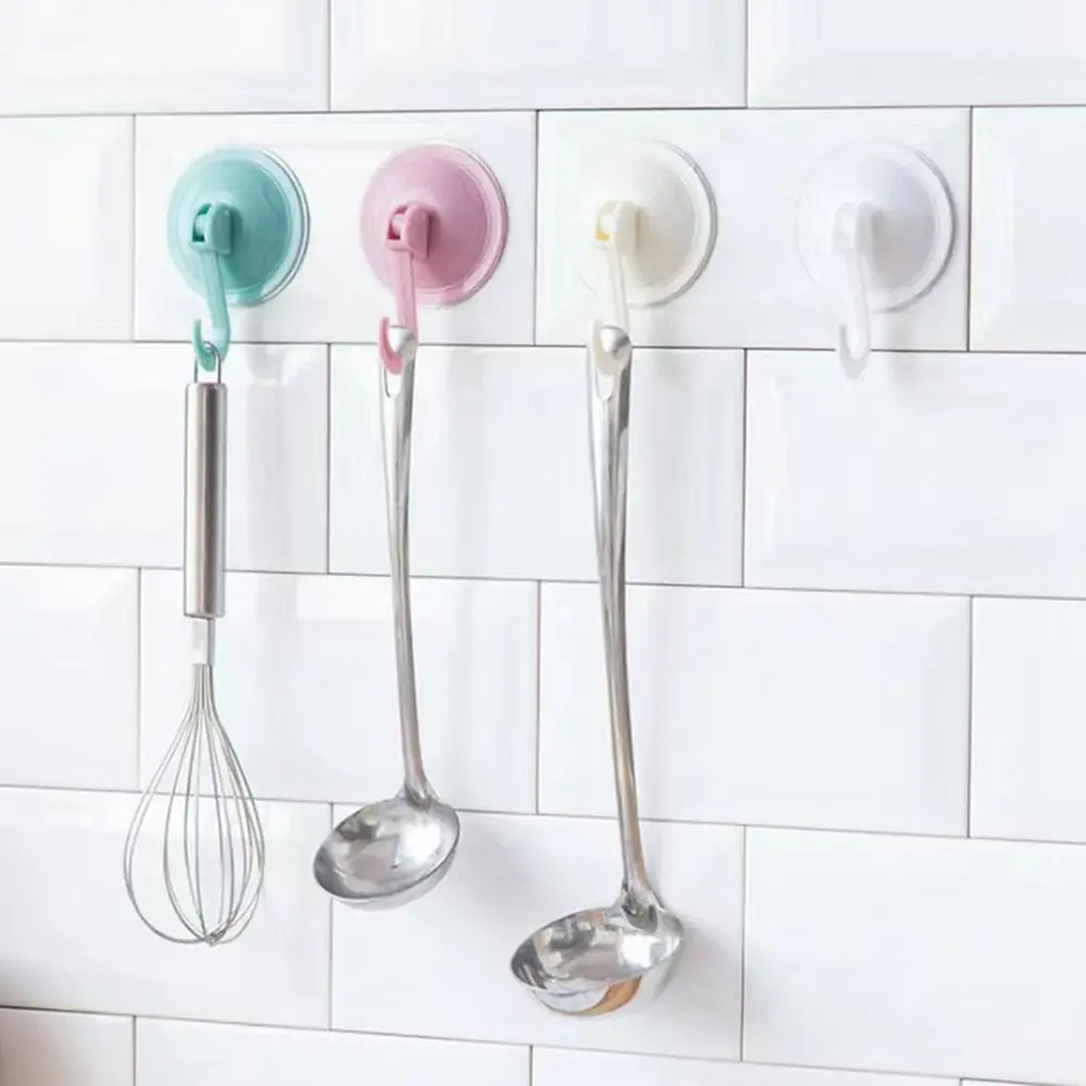 

Round Vacuum Suction Cup Hook Colorful Self Adhesive Wall Strong Suction Cup Hook Punch-free Waterproof Clothe Hangers Home