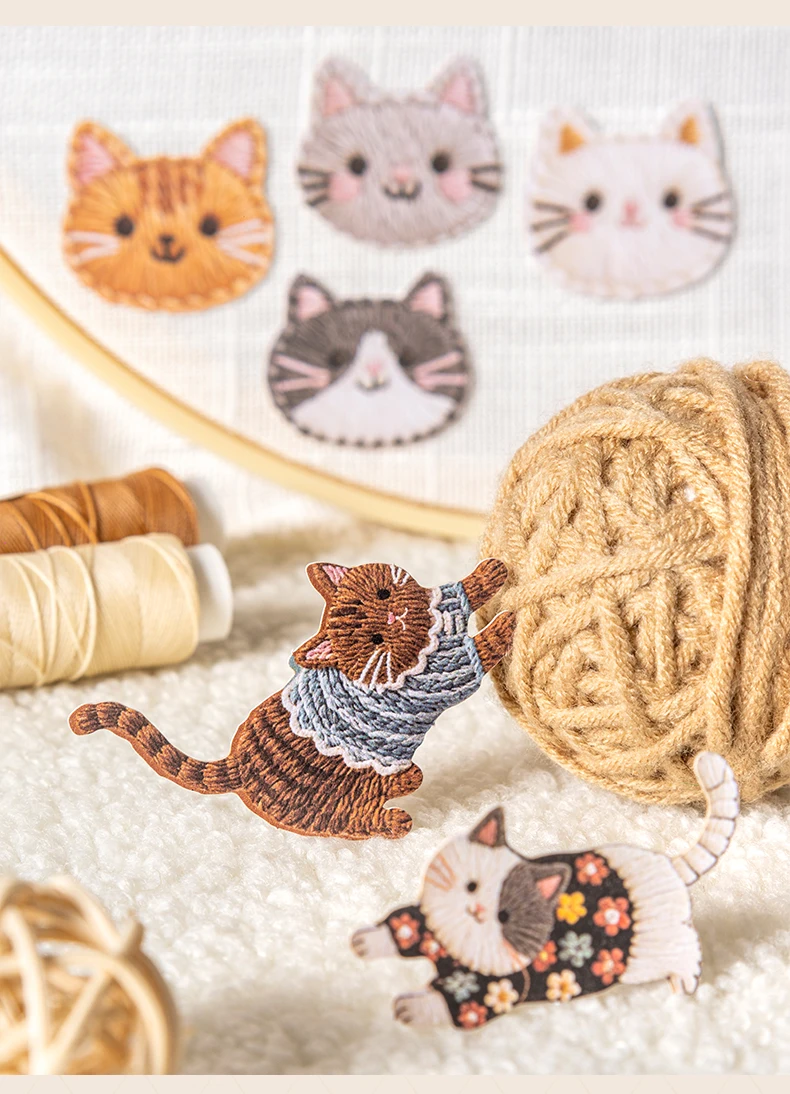 Niedliche Cartoon-Tier-Aufkleber Katze Hund Kawaii Junk Journal Scrapbooking Hobby Bastelbedarf Schneideform Aufkleber Schreibwaren – Detail 6