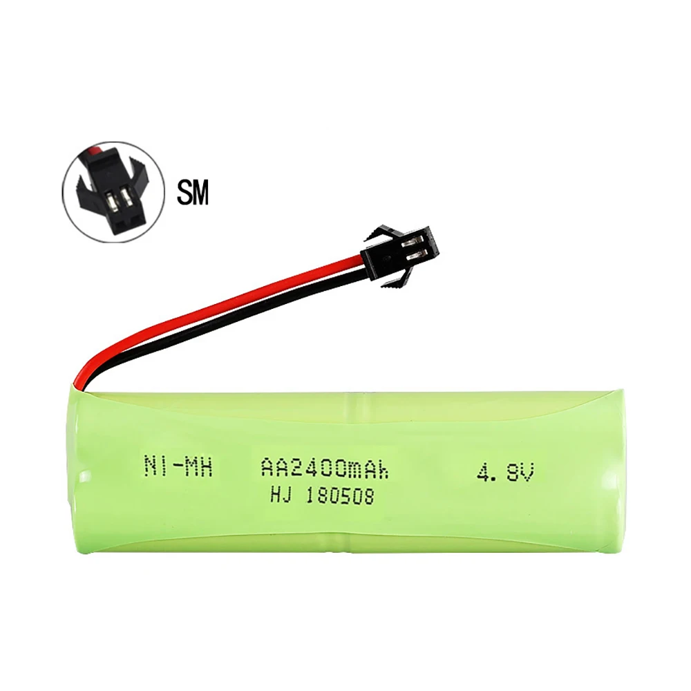 Bateria Recarregável AA de Alta Taxa, AA, NI-MH, 4.8V, 2400mAh, Brinquedos RC, Carros, Tanques, Robôs, Barcos, Armas